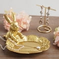 thumbnail image 3 of Clearance!!!Bunny Ring Holder Trinket Tray Gold Ceramic Jewelry Dish Rabbit Posture Ring Holder Porcelain Home Decor Gift for Women, Girlfriend, Valentine's Day, Eater, 3 of 6