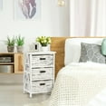 thumbnail image 3 of Gymax Chest w/3 Fabric Drawers Vintage Wood Frame End Table Side Sofa Table Nightstand, 3 of 10