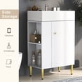 thumbnail image 5 of 21.6" Bathroom Vanity, Combo Cabinet, Single Ceramic Vessel Sink, Left Side Storage, Large, 5 of 7