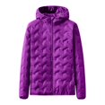 thumbnail image 1 of Custom Logo Zip Solid Color Quilted Hooded Blank White Duck Down Women Casual Down Puffer Jacket, 1 of 5
