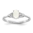 thumbnail image 1 of 14K White Gold Opal Diamond Ring, 1 of 2