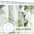 thumbnail image 6 of Extra Long Shower Curtain 72 x 84 Inch, Tall Watercolor Floral Fabric Shower Curtain, Olive Green Modern Flower Bathroom Shower Curtain Set with Hooks, 6 of 6