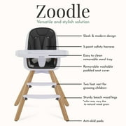 Evolur Zoodle 2-in-1 High Chair Booster Feeding Chair with Modern Design, Black
