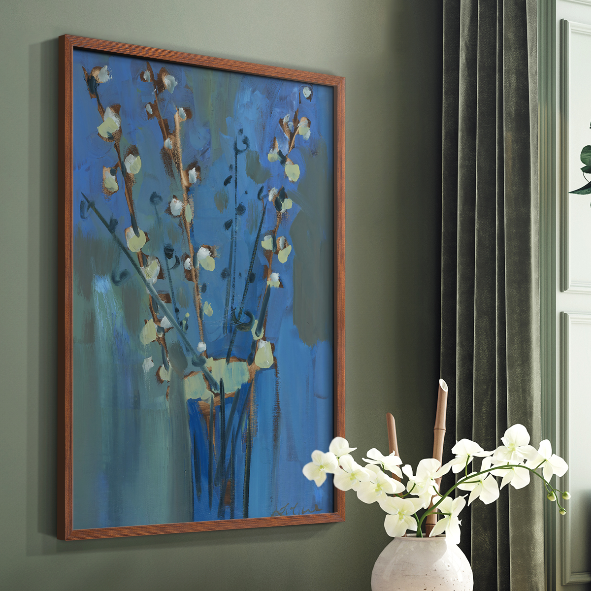 Winter Willow II Framed Print - Solid Wood in Single Picture Frame Solid Wood 2 Framed Print