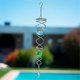 thumbnail image 2 of Gazing Ball Spiral Tail Wind Spinner Stabilizer, Hanging Crystals Gazing Ball Windbell, Indoor Outdoor Garden Decoration, 2 of 2
