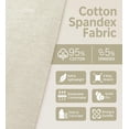 thumbnail image 2 of Eovea - Cotton Spandex Fabric by Yard - Jersey Knit 95% Cotton 5% Spandex T-Shirt Tops Fabric 4-Way Stretch Lightweight & Breathable Apparel Dresses 60" Wide 10oz (Ivory, 10 Yard), 2 of 6