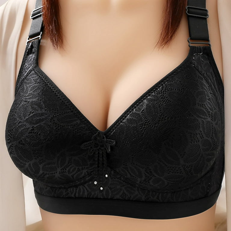Mrat Clearance Tank Tops with Built in Bras Embroidered Comfortable  Breathable Lace Bralette Push up Bras Plus Size Strapless Large Breasts Bra