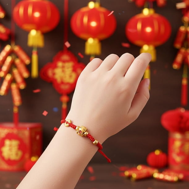 ZOUBAOQ SHUZHENG Lucky Horse Red String Bracelet,2026 New Year