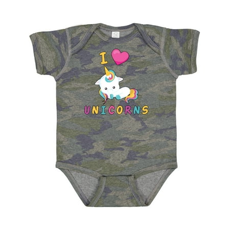 

Inktastic I Love Unicorns Boys or Girls Baby Bodysuit