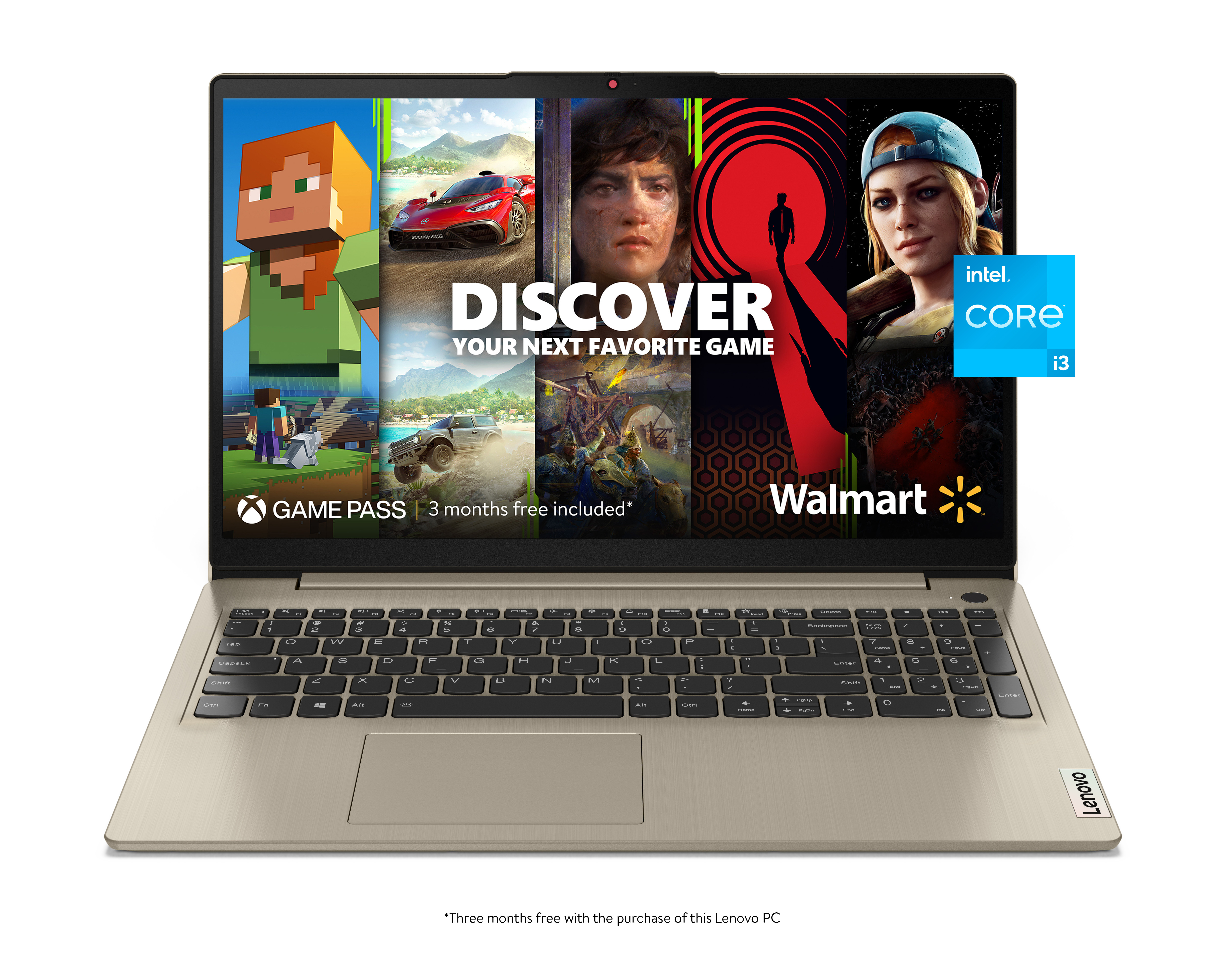 Lenovo Ideapad 3i 15.6" FHD Touchscreen Laptop, Intel Core i3-1115G4, 4GB RAM, 256GB SSD, Windows 11, Sand, 82H801GVUS