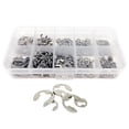 thumbnail image 4 of 580 Uds. Anillo de hebilla en E con estuche de almacenamiento conjunto surtido resistente M1.5 M2.5 M3.5 M4 M5 M6 10 sujetadores apertura Snap Ring Circlip Set Plata Macarena Anillo de retención externo, 4 of 8