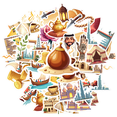 thumbnail image 2 of cartoon Arabian Culture Stickers, Waterproof Arabian Culture Sticker for Water Bottle Laptop Phone Cases Planner Skateboard Luggage Helmet Party Favor Decor, Ideal for Adults Teens Teacher Rewards, 2 of 9