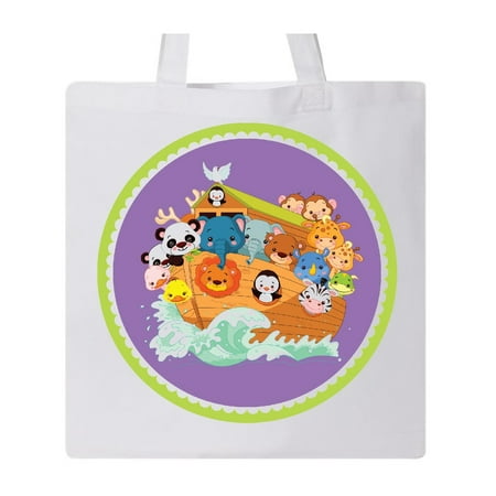 Christian Religious Tote Bag - Christian Religious Ark Of Animals Tote Bag White One Size