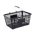 thumbnail image 3 of Cesta de la compra Cesta de comestibles Soporte de almacenamiento resistente Cesta ergonómica de metal con asa Negro, 3 of 9