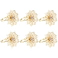 thumbnail image 1 of EeaseMX 6 servilleteros de alta gama con diseño floral para restaurante de hotel (dorados), 1 of 7