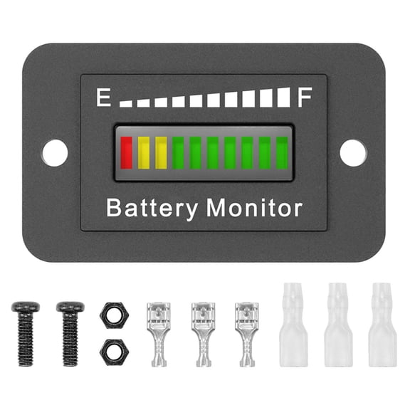 IMIKEYA 1Set High Precision Black Battery Power Indicator for Electric Vehicle Voltage Monitoring