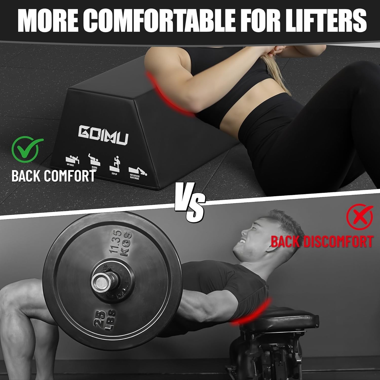 700lbs Hip Thrust Bench, Hip Thrust Machine for Core&Ab Strength Training, Multi-Functional Angled Glute Box with Non-Slip, Glute Bridge Machine for Home and Gym
