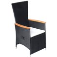 thumbnail image 2 of vidaXL Reclining Garden Chairs 2 pcs with Cushions Poly Rattan Black, 2 of 5