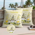 thumbnail image 2 of Lemon Dwarf Outdoor Pillow Covers Pack of 2 Welcome Green Leaf Summer Yellow Background Waterproof Throw Pillow Covers Decorative Cushion Cases for Patio Garden Tent Balcony Couch 24x24 inch, 2 of 9