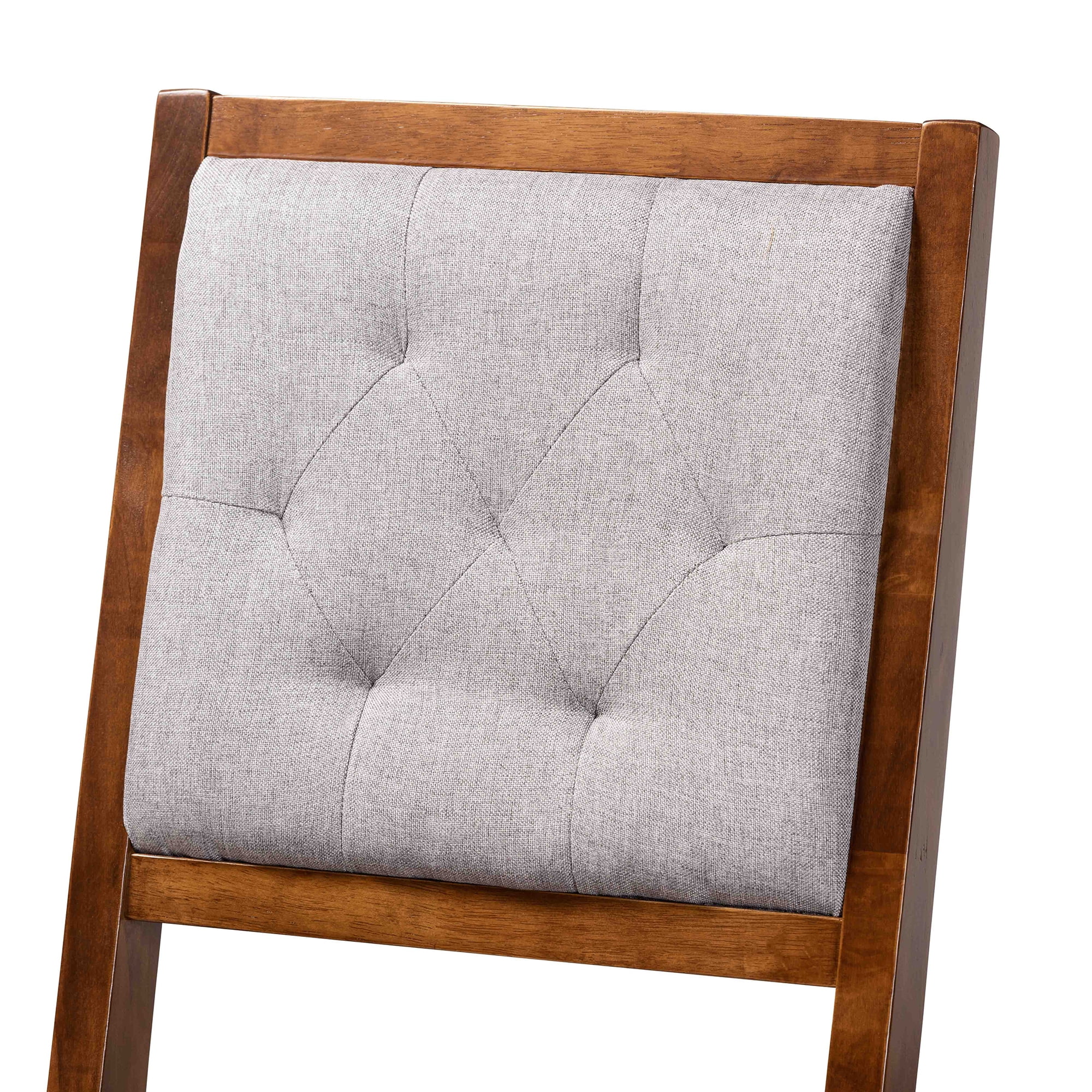 Baxton Studio Gideon Bar Stool, Grey and Walnut Brown, Set of 2
