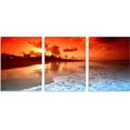 thumbnail image 6 of 3 Panels Beach Pictures Wall Decor Beach at Sunset Ocean Pictures Print on Canvas Pictures of The Beach Decor for Bathroom for Beach Theme Home Stretched and Framed 12" x 16" x 3 Pieces, 6 of 6