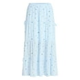 thumbnail image 5 of No Boundaries Side Tie Tiered Maxi Skirt, Women's and Women's Plus Sizes XXS-4X, 5 of 5