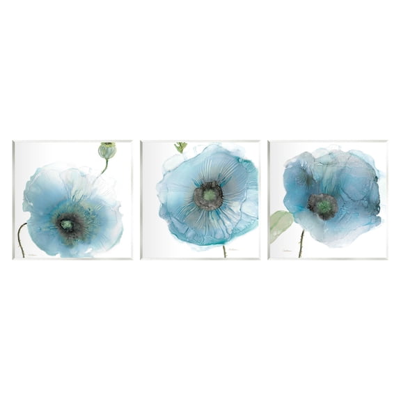 Stupell Industries Modern Poppy Flower Shapes Graphic Art Unframed Art Print Wall Art, Set of 3, Design by Carol Robinson