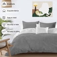 thumbnail image 4 of Vintage Dark Gray Bedding 3 Piece Duvet Cover Set Queen Size, Farmhouse Retro Solid Color Linen Texture Soft Microfiber Comforter Cover with Zipper Closure & Pillowcases, FadeResistant Quilt Cover, 4 of 9