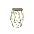 thumbnail image 2 of Spitiko Homes  Round Drum Side Table Gold & Black Marble Iron/19 x19 x 23.50, 2 of 4