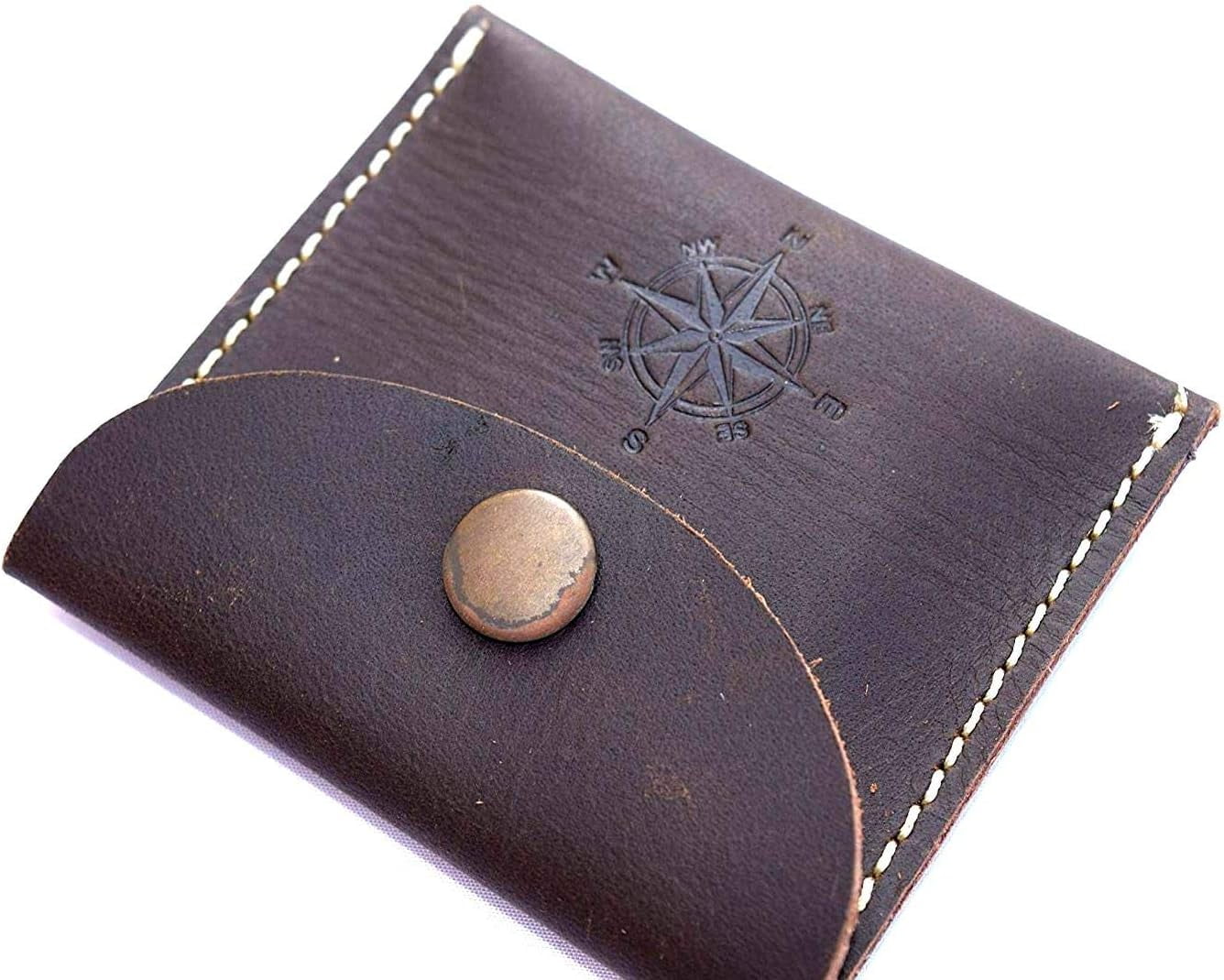 Handmade Nautical Brass Push Open Compass On Chain with Leather Case, Pocket Compass, Gift Compass Rustic Vintage Home décor Gifts