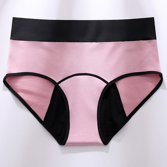 WCJM Women's Panties Essentials Women's Cotton Bikini Brief Underwear (Available in Plus Size), Multipacks Color Blocking High Waisted Breathable Women's Physiological Underwear