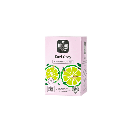 McCoy Teas Earl Grey Tea Individually Wrapped Tea Bags Collection Flavored Black Tea with Premium Tea from Sri Lanka, 20 Tea Bags
