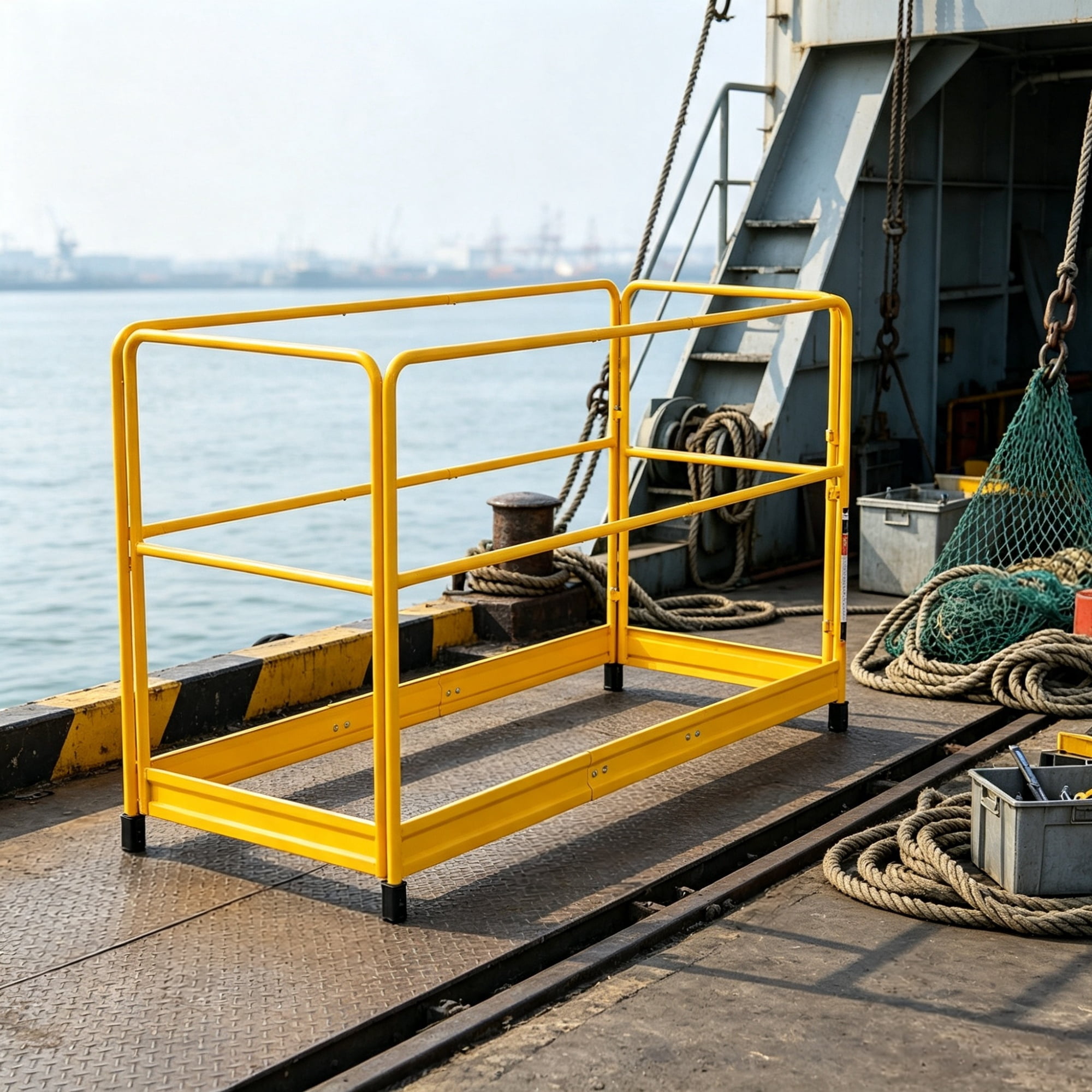 6ft Scaffolding Safety Guardrail, 55.4 lbs Rustproof Carbon Steel Baker Style Guard Rail System
