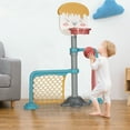 thumbnail image 3 of Gymax Ensemble de Support de Basketball 3-en-1 avec Soccer et Roulettes, Hauteur Réglable, 3 of 10
