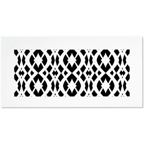 SABA Home Decor Air Vent Cover Grille - Acrylic Fiberglass 8" x 14" Duct Opening (10" x 16" Overall) White Finish Decorative Register Covers for Walls and Ceilings, Charlotte (8" x 14", White)