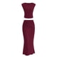 thumbnail image 1 of Conjunto de Falda PRETTYGARDEN Top Corto y Falda Maxi Rojo Vino M, 1 of 9