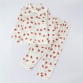 thumbnail image 2 of Akiihool Pyjama pour Enfants Filles Fille et Femmes Coton Manches Courtes et Pantalon Long Ensemble de Pyjama, 2 Pcs (Rouge Brique, 9-10 Ans), 2 of 3