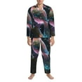 thumbnail image 3 of Sikiie Bird 3 Mens Pajama Set, Soft Warm Long Sleeve Sleepwear, Cozy Button-Down Pjs for Men-Small, 3 of 7
