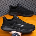 thumbnail image 6 of Lightweight Slip On Sneakers for Men Casual Breathable Lace Up Running Shoes Non Slip Work Shoes with Arch Support Black 8, 6 of 8