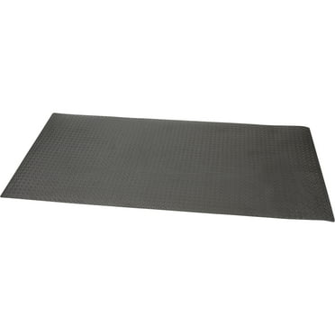 Ironton Anti-Fatigue Foam Mat with Diamond-Plate Pattern, Black, 7-11/16ft.L x 3-13/16ft.W