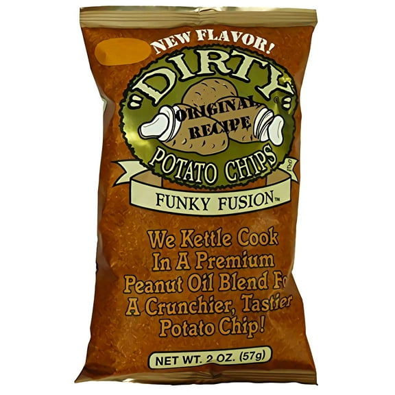 Dirty Potato Chips Funky Fusion Kettle Chips, 2 oz Bags, 25 Count