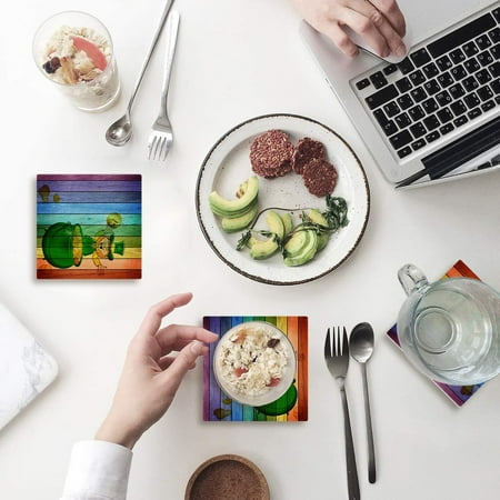 

FMSHPON Happy St. Patrick s Day Set of 6 Coaster for Drinks Absorbent Ceramic Stone Coasters Cup Mat with Cork Base for Home Kitchen Room Coffee Table Bar Decor