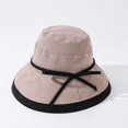 thumbnail image 5 of CoCopeaunts Woman Cotton Bucket Hat Summer Sunscreen Sun Cap Beach Outdoor Shade Bow Headwear Foldable Basin Hat Breathable, 5 of 8