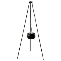 Tripod Jar-Halloween Decorations-Halloween Decor Outdoor Large Cauldron On Tripod Outdoor Decorations with Green Light Black Plastic Bowl Candy Bucket for Halloween Indoor Porch Outdoor