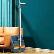 Brooms and Dustpan Set, EDHITNR 180° Rotatable Self-Cleaning Teeth Broom Dustpan, Lightweight No Bend Standing Storage Bucket Type Brooms for Home Floor Cleaning