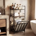 thumbnail image 4 of Gymax 2-Tier Laundry Hamper w/Tilt-out BasketLaundry Sorter w/4 Hooks & Removable Bag, 4 of 10