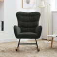 thumbnail image 5 of Glider Rocking Chair, Rocking Chair with Armrests, 24" H Backrest and Thick Cushion, Uplostered Accent Armchair, 5 of 8