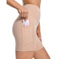 thumbnail image 1 of Pantalones cortos de yoga YUNOGA, cintura alta, entrepierna de 6 cm con bolsillos para mujer, 1 of 4