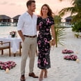 thumbnail image 3 of Chririnla Pink Ribbon Print Couple Clothes Breast Cancer Awareness Couples Matched Outfits Long Sleeve Dress Shirts for Men or Mesh Pencil Dress Bodycon Sundress for Women,S-3XL, 3 of 6