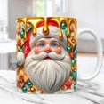 thumbnail image 2 of EUDIDV Decorative Ceramic Mug Christmas Mug Inflated Snowman Mug, Santa Mug Press Puffy Design 15oz 11oz Coffe Large Ceramic Mug, 2 of 5